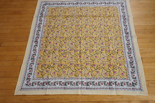Block Printed Cotton Table Cover - 110 x 110 cms